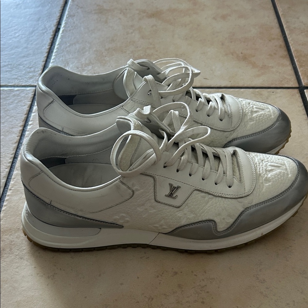 Louis Vuitton White and Gray Athletic Shoes